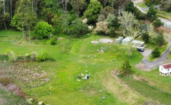 Aerial shot of the village